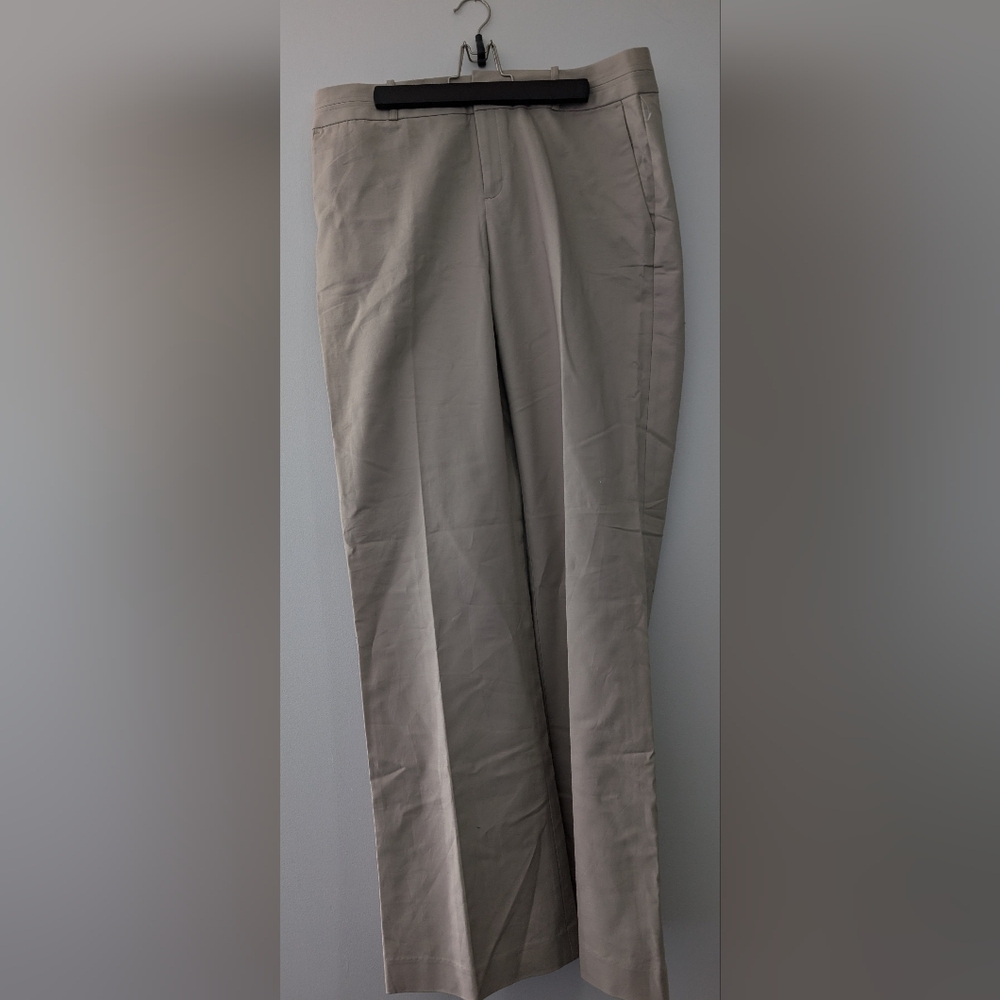 Banana Republic Martin Fit Dress Pants Women's 14L Tan Straight Leg Cuffed